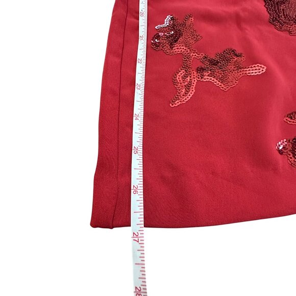 Chico's Pants Size 0 P NWT Red Pull On Sequin Wide Leg Holiday Red Allure Petite - Picture 11 of 12